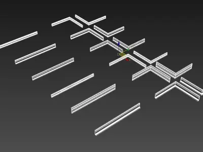 baseboards  18 pieces 3D model