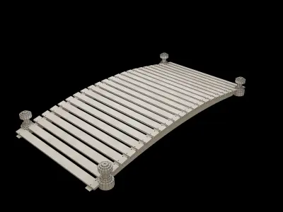 wood bridge waterway F22 3D model