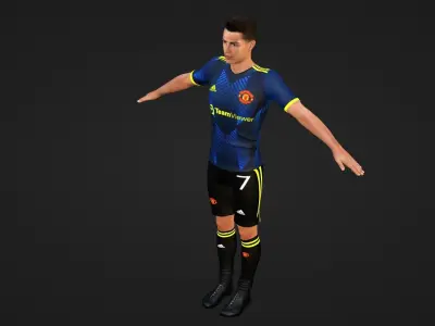 Cristiano Ronaldo - Manchester United Low-poly 3D model