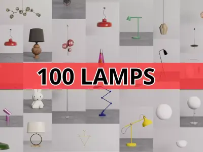 100 Lamps 3D model