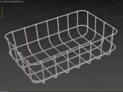 Wire Bin M01 Low-poly 3D model