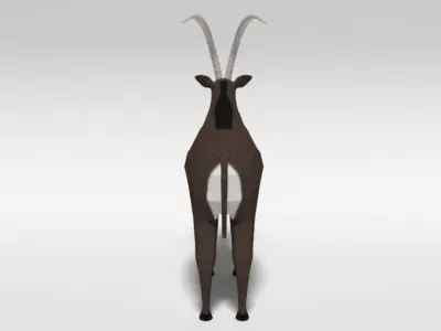 Low Poly Cartoon Sable Antelope Low-poly 3D model