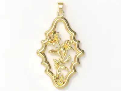 Floral Frame Pendant 3D print model