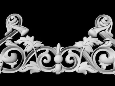 Central decor ornament for furniture 3D model 375