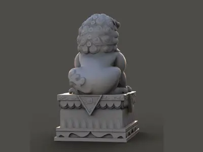 Chinese Lion Statue 3D model get
