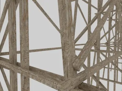 Wood trestle bridge adapted for your games  Low-poly 3D model