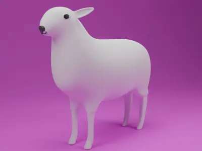 Cartoon Cute Sheep 3D model purchase