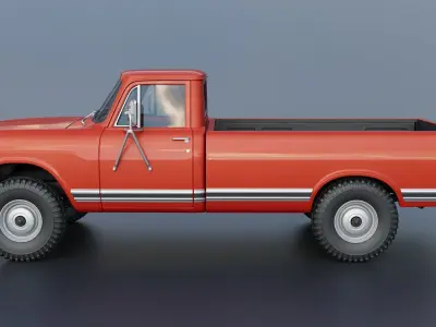 International Pickup Long Bed 1972 3D print model