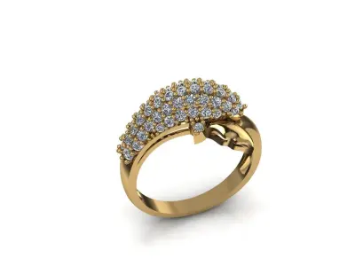 Dolphin diamond ring 3D print model