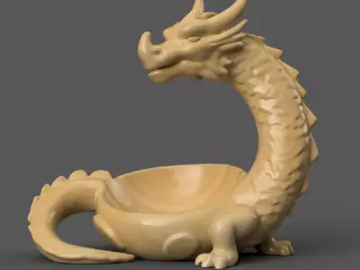 Dragon Organizer  Echo Dot Holder planter candle holder 3D print model