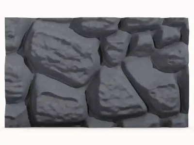 Uneven Flagstone Wall Texture 3D model