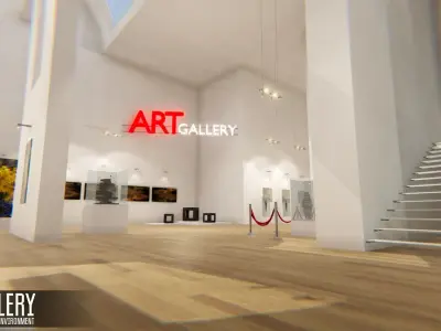 Gallery - Showroom Environment Low-poly 3D model