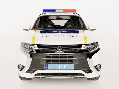Mitsubishi Outlander PHEV 2019 National Police Ukraine  3D model