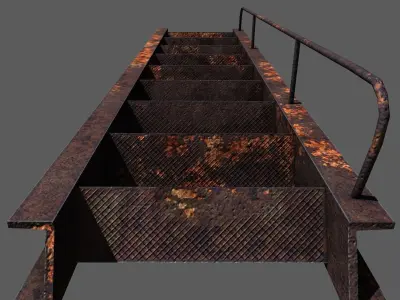 Rust ladder Free low-poly 3D model