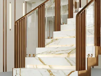 Modern luxury staircase 2 3D model