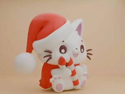 Christmas cat 93 3D print model