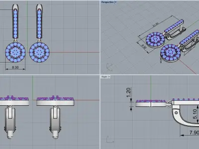 Round earring model 493 3D print model