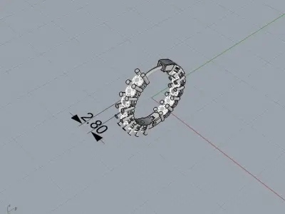 Luxury diamond earrings 3D print model
