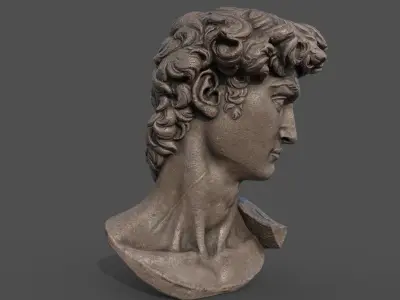 Bust of David   Low-poly 3D model