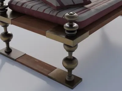 Roman bed - Triclinium - Lectus cubicularis Low-poly 3D model