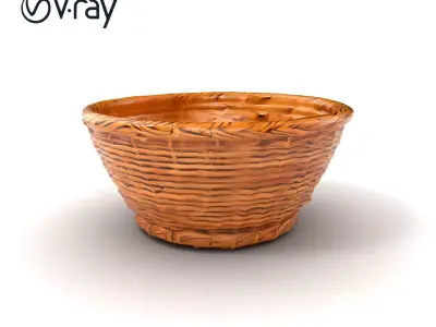 Handwoven Wicker Basket Natural Hue model pack Low-poly 3D model