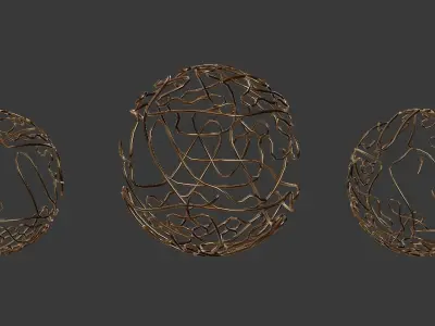 Brass Sphere Decor Set  3D model