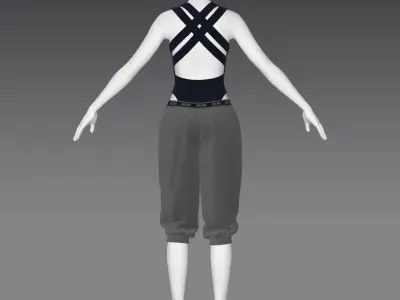 Two piece gym coutfit Low-poly 3D model