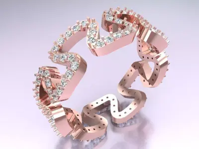 Diamond Ring - Womens Rings - N152913 3D print model