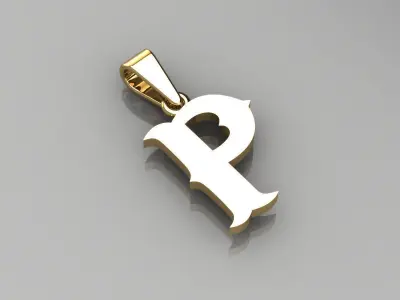 P alphabate pendant  3D print model