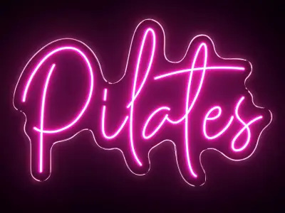 Pilates Neon Sign 3D model