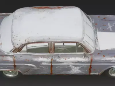 Old scratched dirt car 3D model