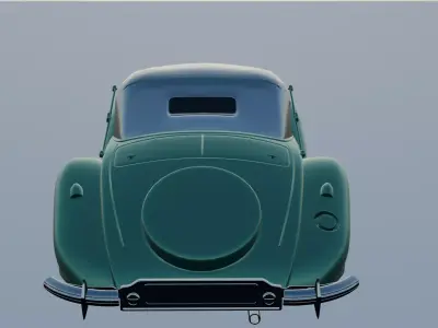 Vintage Luxury Roadster Car 3D Model Classic Retro Coupe Low-poly 3D model
