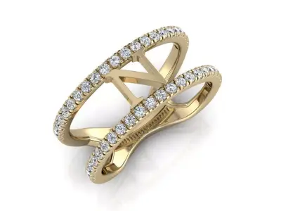 Jewelry Alphabet Ring N 3D print model