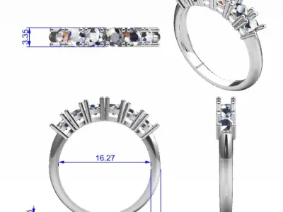 LIST  ENGAGEMENT RING BAND 3D print model