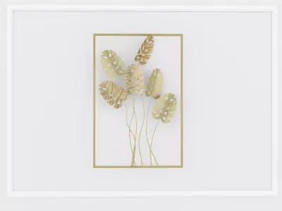 Decorative Metal plants with gold stainless  m11 3D model