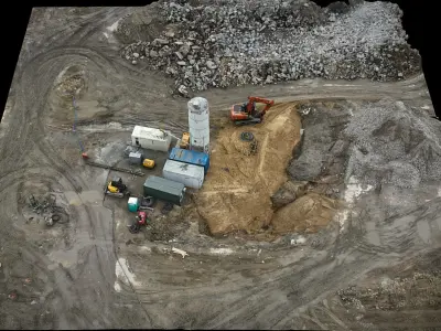 construction-site debris terrain machinery pt3 dronescan Low-poly 3D model