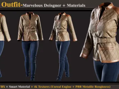 Girls Outfit- MD-Clo3d - Smart Material- Textures -OBJ- FBX 3D model