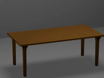 Table and stool Free low-poly 3D model
