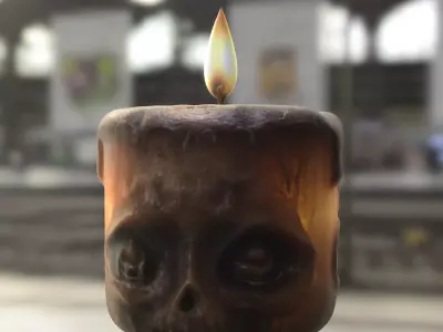 Skull Candle Low-poly 3D model