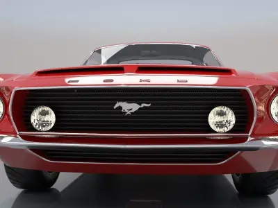 Mustang GT 350 1968 High Poly 3D model