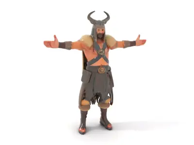 Viking Warrior Character Rigged and Animated Low-poly 3D model