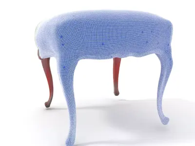 Elegant Green Ottoman model pack Low-poly 3D model