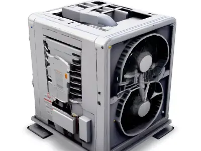 Realistic Industrial HVAC Unit Low-poly 3D model