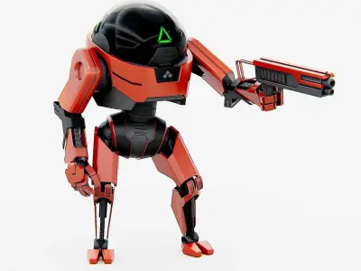 COMBAT DROID AKAR  Rigged for Unreal Engine - Unity - MIXAMO 3D model