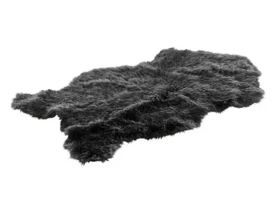 Faux Fur Sheepskin Rug Gray 3D model