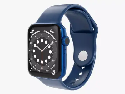 Apple Watch Series 6 silicone loop blue 3D model