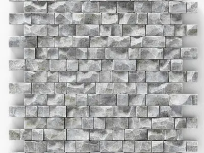 Wall brick rock decoration n1  3D model