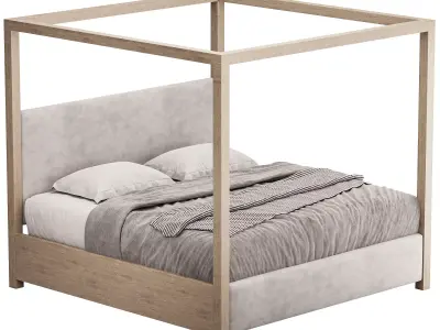 Palma Upholstered Canopy King Bed 3D model