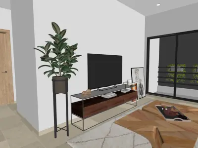 living room design scene Z 3D model