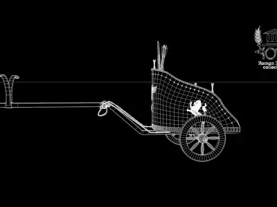 Roman Island Chariot Biga 3D model